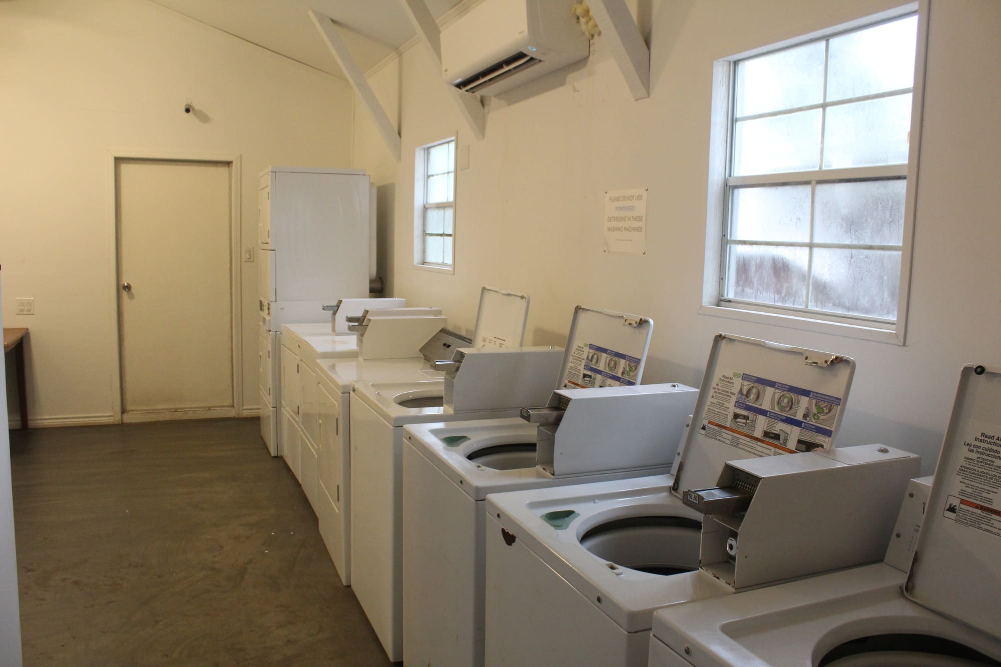 Laundry facilities in the wash house at New Season RV Resort, Aransas Pass TX